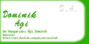 dominik agi business card